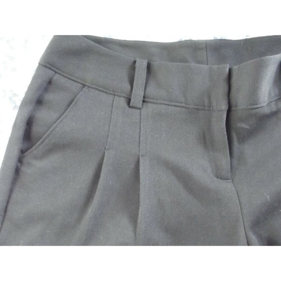 Mixit Size 4 Solid Black Bermuda Dress Shorts pleated buttons polyester stretch - Picture 5 of 12